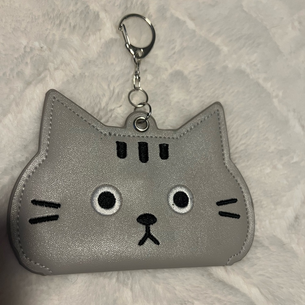 Gray Cat-Shaped Coin Purse